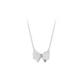 Zilveren kattenoog steen strik ketting elegante dames modesieraden voor dagelijks - Strik Stijl (A2761) / Witgoud