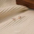 Minimalistische 925 zilveren natuurlijke zoetwater parel oorknopjes voor dames, roze. - 3mm / Roze Paars