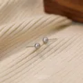 Kleine S925 sterling zilveren zoetwaterparel oorknopjes minimalistische dames sieraden - 5mm / Grijs