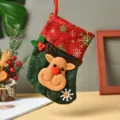 Christmas reindeer felt stocking holiday candy gift bag hanging tree decoration festive party supply - Retro Country Reindeer Style (M3-3)