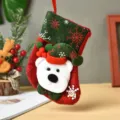 Christmas stocking holiday hanging decoration cute white bear pattern festive gift bag ornament - Retro Country Bear Style (M3-4)