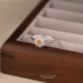 S925 Sterlingsilber Gänseblümchen Blume Ring Offener Verstellbarer Schmuck für Damen Alltag - Gänseblümchen Offener Ring (K082) / S925 Silver Style
