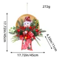 Weihnachtskranz Bambus Korb Weihnachtsmann Schneemann Haustür Deko Hängedekoration 45cm - Schneemann