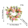 Valentine heart artificial rose flower wreath for wedding party home wall decoration - J3-10 Valentine's Day Pink Rose Heart Wreath