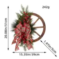 Kerst dennennaald rode bes houten wiel krans vakantie deur hangende decoratie 50cm - Dennennaalden en Rode Bessen Stijl (BB1-35)
