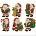 6Pcs Christmas Santa Claus diamond painting refrigerator magnets for DIY home decoration - Santa Claus Set / 6-Piece Set