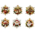Detailed view of 6-piece DIY Christmas snowflake diamond painting refrigerator magnets - Christmas Snowflake Set / 6-Piece Set