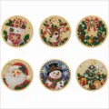 Set of 6 creative DIY Christmas diamond painting fridge magnets with diverse festive patterns - Christmas Round Set / 6-Piece Set