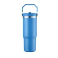 Blauer 30oz isolierter Edelstahlbecher mit integriertem Tragegriff für unterwegs. - Himmelblau