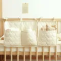 Gesteppte Babybett Hängetasche Herz-Design Windel-Organizer für das Kinderzimmer - S / Weißes Herz