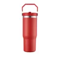 Roter 30oz isolierter Edelstahlbecher mit Griff und konischem Boden für das Auto - 20oz=600ml / Rot