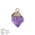 Anhänger aus natürlichem Amethyst-Rohstein mit vergoldeter Kappe für DIY-Schmuck. - Nur Anhänger / Amethyst Rohstein Anhänger Ohne Kette