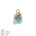 Natürlicher grüner Fluorit-Rohsteinanhänger mit vergoldeter Schlaufe für Schmuck - Nur Anhänger / Fluorit Rohstein Anhänger Ohne Kette