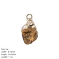 Natürlicher Tigerauge Rohstein Anhänger mit vergoldetem Finish für DIY Schmuck - Nur Anhänger / Tigerauge Rohstein Anhänger Ohne Kette