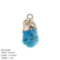 Anhänger aus natürlichem blauen Apatit Rohstein mit Vergoldung für DIY Halsketten - Nur Anhänger / Blauer Apatit Rohstein Anhänger Ohne Kette