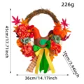 Thanksgiving rooster wreath autumn artificial maple leaf pumpkin door hanging decor 45cm - K3-38 Chick Doll Hydrangea Dry Branch Wreath
