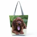 Τσάντα tote με εκτύπωση Irish Setter ώμου κουτάβι κατοικίδιο σχέδιο λεπτομέρεια όψη - Φωτογραφικό Τύπωμα Κατοικίδιου Ιρλανδικό Σέτερ (hl10055)