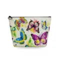 Detailed view of the watercolor butterfly print cosmetic bag featuring vibrant colorful artistic patterns. - Rich Colorful Watercolor Butterfly (snk2711)