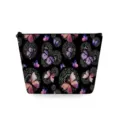 Stylish butterfly print cosmetic bag with secure zipper closure, perfect for daily storage. - Butterfly and Dandelion Pattern (snk2716)