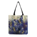 Blauer und goldener Schmetterling Leinwand Tragetasche, modische Freizeittasche Shopper Handtasche. - hm4375