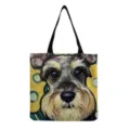 Leinwand Tragetasche Detail mit künstlerischem Ölgemälde Schnauzer Hund Print. - Schnauzer Hund Ölgemälde (hm2806)