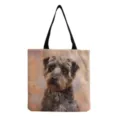 Segeltuch Tragetasche mit Hund Ölgemälde Druck, stilvolle lässige Schulterhandtasche für Damen. - Niedliches Hund Ölgemälde (hm2808)