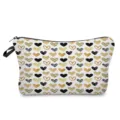 Stylish cosmetic pouch with black and gold heart print, ideal for travel and daily storage. - White Base Black Gold Heart All Over Print Style (hz7904)