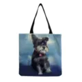 Leinwand Umhängetasche mit niedlichem Schnauzer Ölgemälde Druck, klassisch und leicht im Design. - Realistischer Schnauzer Kopf (hm2813)