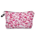 Encantadora bolsa de cosméticos con estampado de corazones rosas, ideal para viajes diarios. - Estilo Grafiti Corazón Estampado Total Rosa (hz7911)
