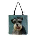 Ölgemälde Hund Druck Leinwand Tragetasche lässige Mode Schulter Handtasche für Damen. - Klassischer Schnauzer Kopf (hm2817)