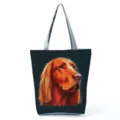 Τσάντα tote με εκτύπωση Irish Setter, κομψή τσάντα ώμου κατοικιδίων, casual υφασμάτινη τσάντα. - Στυλ Πορτρέτο Κόκκινου Σέτερ (hl10084)