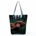 Casual τσάντα tote από καμβά με εκτύπωση σκύλου Ιρλανδικό Σέτερ για γυναίκες. - Στυλ 53 (hl10095)