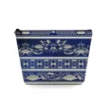 Blau-weiße Porzellan-Stil gedruckte Kosmetiktasche Detailansicht, tragbare Reißverschlusstasche. - Klassischer Porzellan Geometrischer Stil (sn3570)