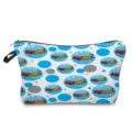 Détail de trousse de maquillage imprimée de chien hot-dog, pochette cosmétique portable. - Teckel Hot Dog Étoilé (hz1527)