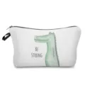 Bolsa cosmetica con estampado de cocodrilo lindo estuche lapices portatil con cremallera. - Estilo Estampado de Cocodrilo (hz3055)