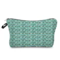 Gros plan sur le motif de teckel mignon de la trousse de maquillage avec fermeture éclair propre. - Teckel sur Fond Bleu Clair (hz1529)