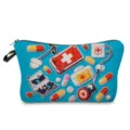 Borsa per trucco con stampa medica, grande capacità pocatella con cerniera per viaggio. - Motivo Medico Blu (hzj0146)