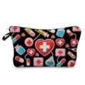 Borsa per trucco con stampa medica grande capacita astuccio cosmetico portatile con zip - Elementi Medici Colorati (hzj0150)