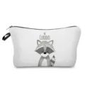 Lindo mapache de dibujos animados bolsa cosmetica estuche organizador de maquillaje blanco - Estilo Estampado de Mapache (hz3060)