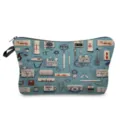 Borsa cosmetica con stampa medica grande capacità custodia da viaggio portatile blu - Illustrazione Vintage Blu Chiaro (hzj0162)