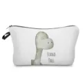 Bonita bolsa de maquillaje con estampado de dinosaurio lindo estuche de lona para viaje - Estilo Estampado de Dinosaurio Verde (hz3061)