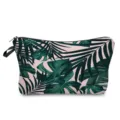 Tropical green leaf print makeup pouch detail shot, featuring zipper and durable fabric. - All-over Green Leaf Style (hz4794)