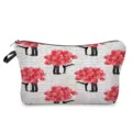 Bolsa de cosméticos romántica con estampado de corazones, neceser de gran capacidad. - Estilo Estampado Silueta de Pareja Globo de Corazón Rojo (hz7926)