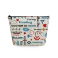 Borsa per trucco con stampa medica da infermiera astuccio cosmetico con cerniera organizer portatile - Combinazione Di Frasi Mediche Inglesi (sn4539)