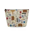 Borsa cosmetica con stampa medica vintage tema dottore, astuccio per trucchi con cerniera. - Slogan Professione Sanitaria (sn4542)