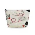 Borsa per trucco in tela con stampa medica infermiera portatile custodia per articoli da toeletta - Motivo Stetoscopio E Misuratore Di Pressione (sn4544)