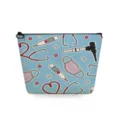 Carina borsa per trucco con motivo medico, custodia portatile per articoli da toeletta. - Tema Medico Infermiera Azzurro (sn4546)