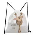 Cute giraffe print drawstring backpack for women and students casual daily storage bag - Giraffe Pattern (sk3066)