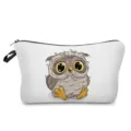Süsses Eulen Muster Kosmetiktasche tragbare Make-up Tasche mit Reißverschluss Details - Süßer Inanimierter Eulen-Stil (hz4314) / Weiß (hz4314)