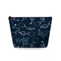 Borsa per trucco con stampa stetoscopio infermiera blu elegante astuccio cosmetico. - Tema Vita da Infermiera Blu (sn4550)